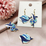 10pcs Glitter Whale Dolphin Charms for Jewelry Making