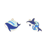 10pcs Glitter Whale Dolphin Charms for Jewelry Making