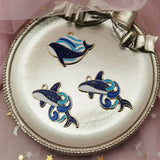 10pcs Glitter Whale Dolphin Charms for Jewelry Making