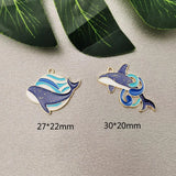 10pcs Glitter Whale Dolphin Charms for Jewelry Making