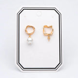 10pcs Asymmetry Circle Square Earring Posts, Geometric Shape Earring (#GB-2941)