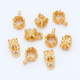 10pcs Bail Beads Holder Spacer Loop Tube Bails Cord Slider Spacer Ring