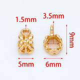 10pcs Bail Beads Holder Spacer Loop Tube Bails Cord Slider Spacer Ring