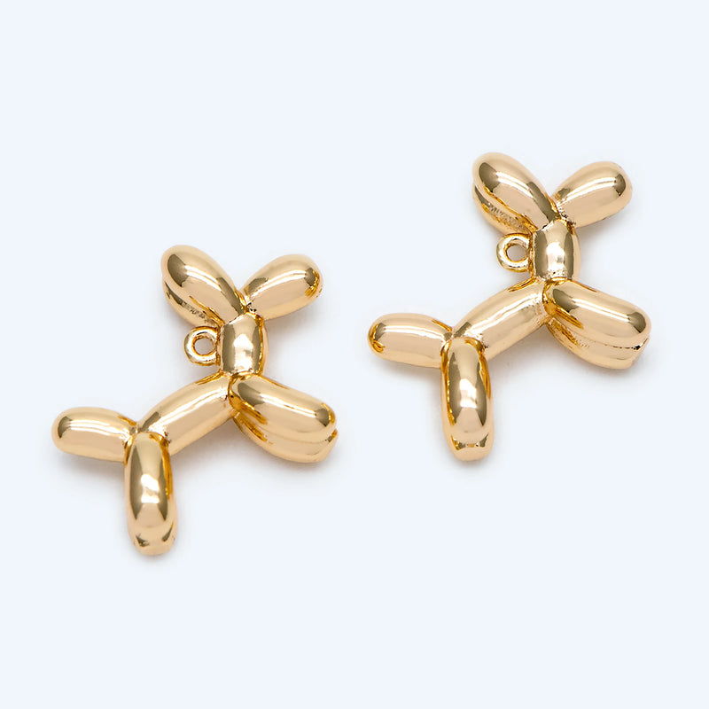10pcs Balloon Dog Charm, 14x17x5mm, Jewelry Making