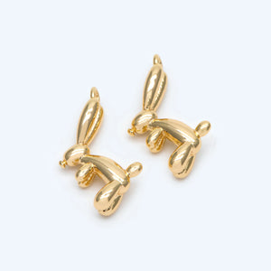 10pcs Balloon Rabbit Charm, Jewelry Making Supplies