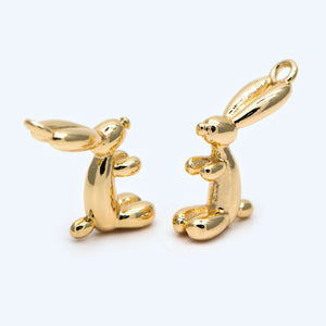10pcs Balloon Rabbit Charm, Jewelry Making Supplies