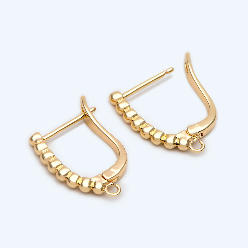 10pcs Beaded Click-in Style Leverback Earring Finding