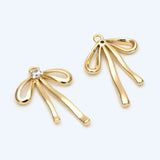 10pcs CZ Bow Tie Pendants, Bow Knot Pendant For DIY Jewelry (#GB-2745)