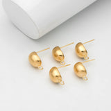 10pcs Brushed Oval Ear Posts Stud Earrings DIY Jewelry Making Supplies