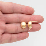 10pcs Brushed Oval Ear Posts Stud Earrings DIY Jewelry Making Supplies