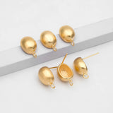 10pcs Brushed Oval Ear Posts Stud Earrings DIY Jewelry Making Supplies