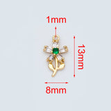 10pcs CZ Flower Charms, 18K Brass Plated, Cubic Zirconia Pendants DIY Jewelry