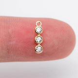 10pcs CZ Paved Bar Charm For DIY Jewelry Making, 11x3mm
