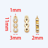 10pcs CZ Paved Bar Charm For DIY Jewelry Making, 11x3mm