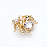 10pcs CZ Spider Charms Brass Zirconia Araneid Pendants