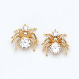 10pcs CZ Spider Charms Brass Zirconia Araneid Pendants