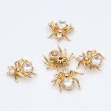 10pcs CZ Spider Charms Brass Zirconia Araneid Pendants