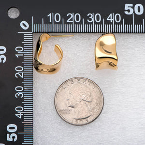 10pcs Chunky Hoop Earring, Hammered Thick Hoops, Large Round Earrings