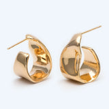 10pcs Chunky Hoop Earring, Hammered Thick Hoops, Large Round Earrings