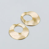 10pcs Circle Disc Pendants 33mm, Plated Brass Round Disk Loop Charms