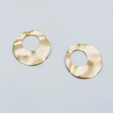 10pcs Circle Disc Pendants 33mm, Plated Brass Round Disk Loop Charms