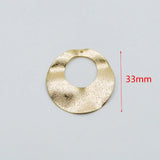 10pcs Circle Disc Pendants 33mm, Plated Brass Round Disk Loop Charms