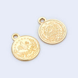 10pcs Coin Charms, Round Coin Disk Pendants, DIY Jewelry Making Supplies