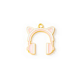 10pcs Cat Earphone Charms Music Pendant for DIY Jewelry Making