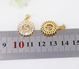 10pcs Metal Copper Cubic Zirconia Alphabet A-Z Letters Pendant Beads
