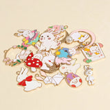 10pcs Mix Cartoon Rabbit Charms Bunny Pendant For DIY Necklaces Jewelry Making