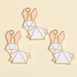 10pcs Mix Cartoon Rabbit Charms Bunny Pendant For DIY Necklaces Jewelry Making