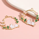 10pcs Mix Cartoon Rabbit Charms Bunny Pendant For DIY Necklaces Jewelry Making