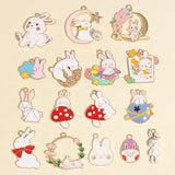 10pcs Mix Cartoon Rabbit Charms Bunny Pendant For DIY Necklaces Jewelry Making