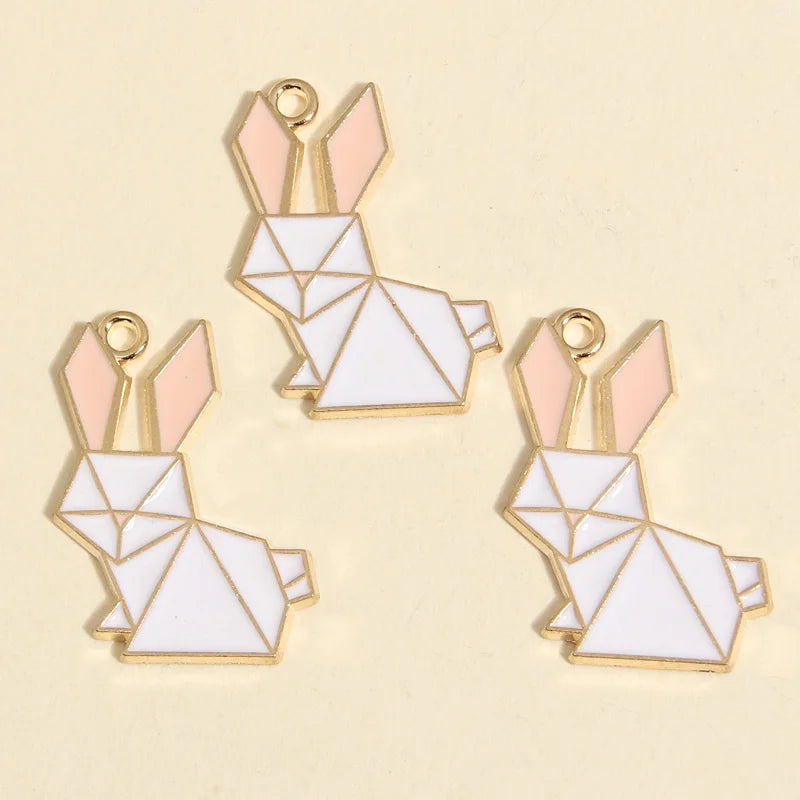 10pcs Mix Cartoon Rabbit Charms Bunny Pendant For DIY Necklaces Jewelry Making