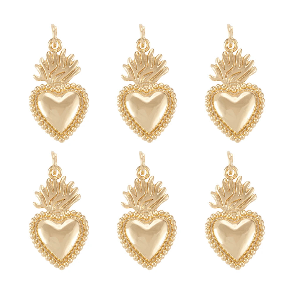 10pcs Sacred Heart Amulet Charms Pendants Jewelry Making Accessories