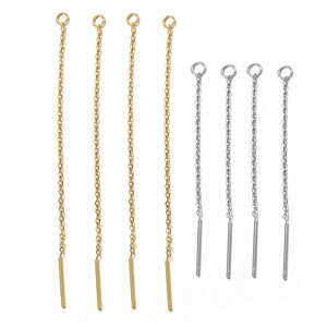 10pcs Stainless Steel Chain Ear Line Earrings Women Drop Dangle Jewelry DIY
