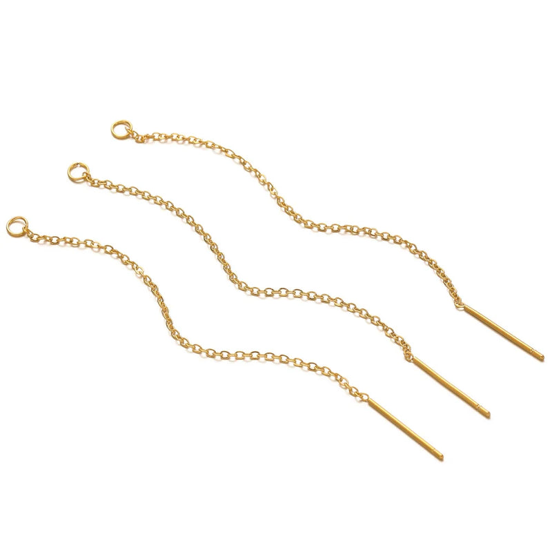 10pcs Stainless Steel Long Chain Earrings Earwire Women Drop Dangle Ear