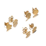 10pcs Stainless Steel Heart Stud Earrings Findings Jewelry Making Accessories