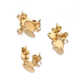 10pcs Stainless Steel Heart Stud Earrings Findings Jewelry Making Accessories