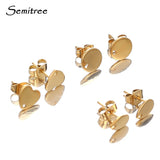 10pcs Stainless Steel Heart Stud Earrings Findings Jewelry Making Accessories