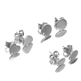 10pcs Stainless Steel Heart Stud Earrings Findings Jewelry Making Accessories