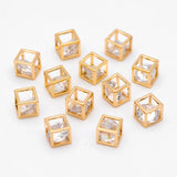 Cube Beads with Cubic Zirconia for Jewelry Making, DIY Material Supplies
