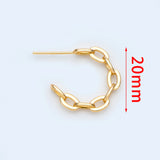 10pcs Geometric Round Ring Stud Earring Posts 20mm