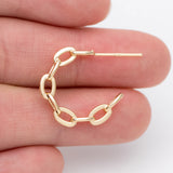10pcs Geometric Round Ring Stud Earring Posts 20mm