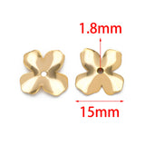 10pcs Flower Charms, Brass Bead Caps, Floral Disc Spacer Beads