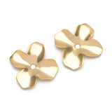 10pcs Flower Charms, Brass Bead Caps, Floral Disc Spacer Beads