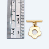 10pcs Flower Toggle Clasp, 18K Plated Jewelry Clasp