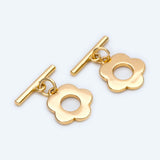 10pcs Flower Toggle Clasp, 18K Plated Jewelry Clasp