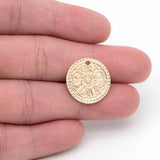 10pcs Hammered Coin Charms, Amulet Pendants, Jewelry Supplies