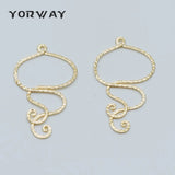 10pcs Hammered Wire Pendants 45x27mm, 18K Plated Brass Charms